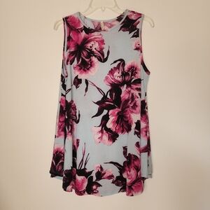 Beeson River Plus 1XL baby blue pink floral tank
